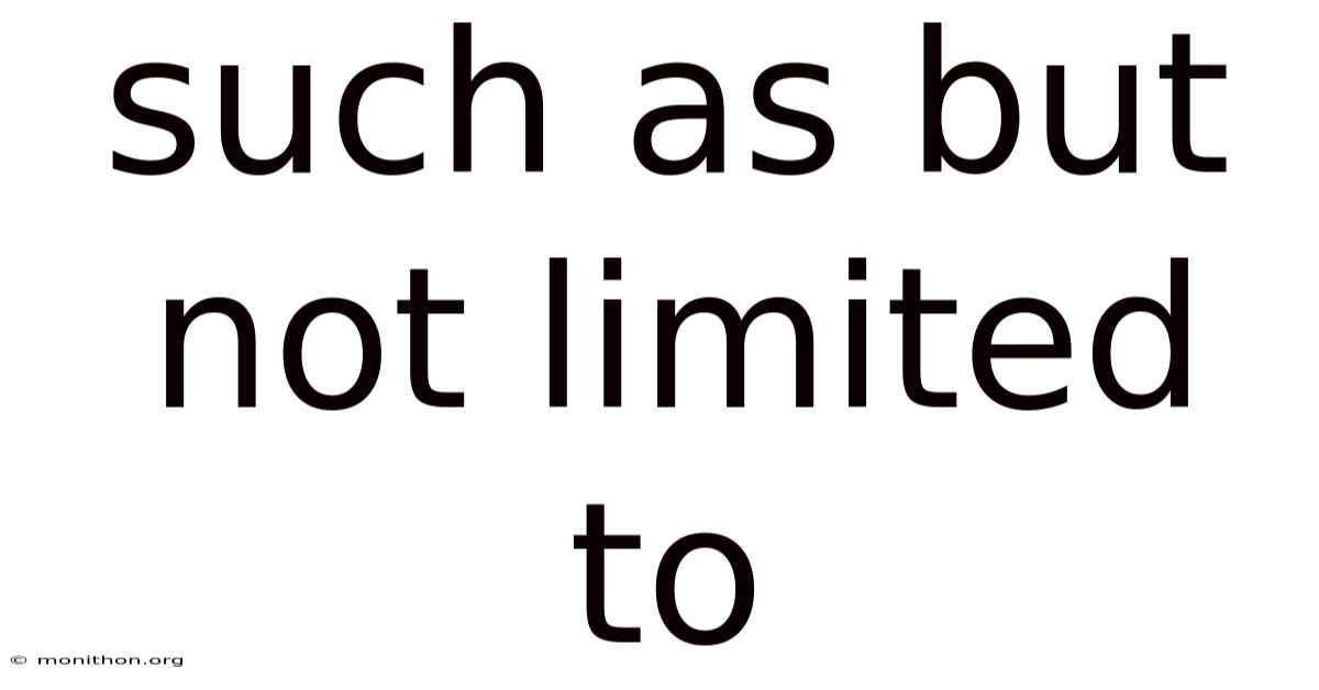 Such As But Not Limited To