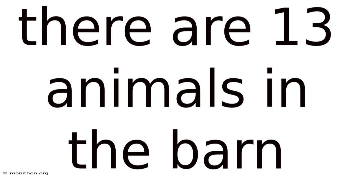 There Are 13 Animals In The Barn