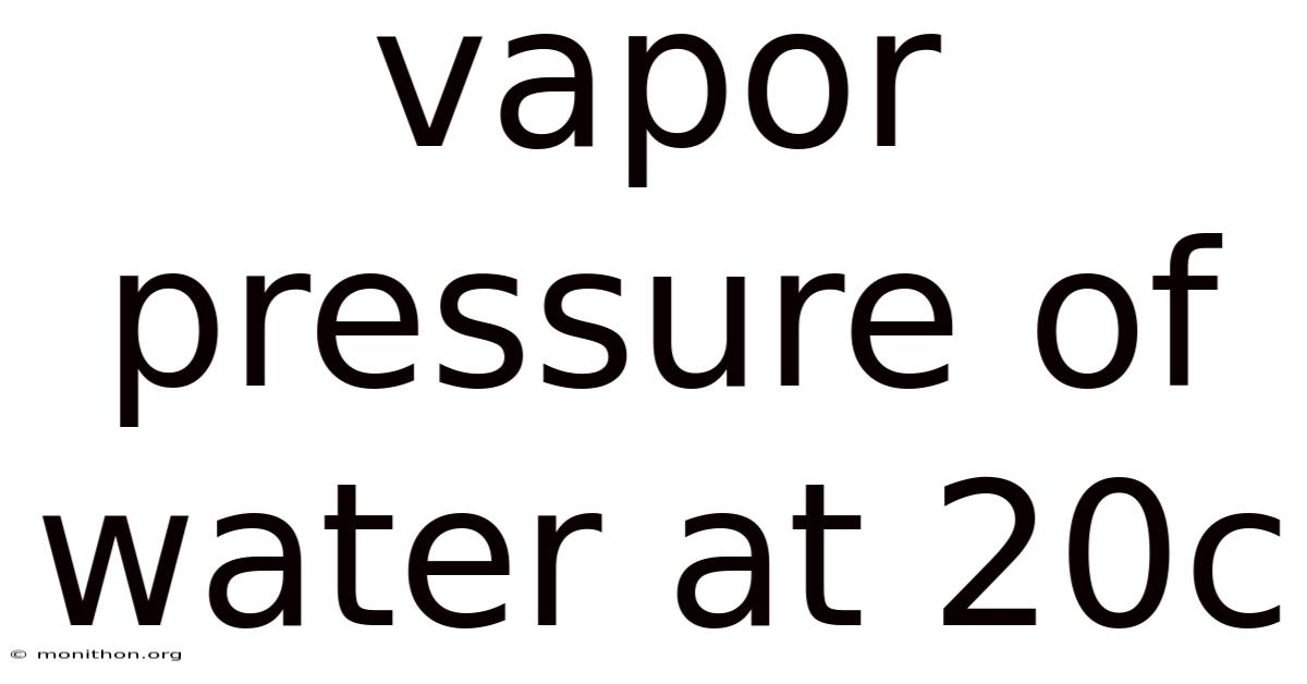 Vapor Pressure Of Water At 20c