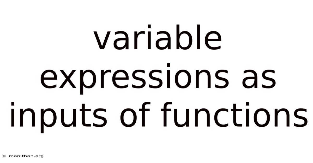 Variable Expressions As Inputs Of Functions