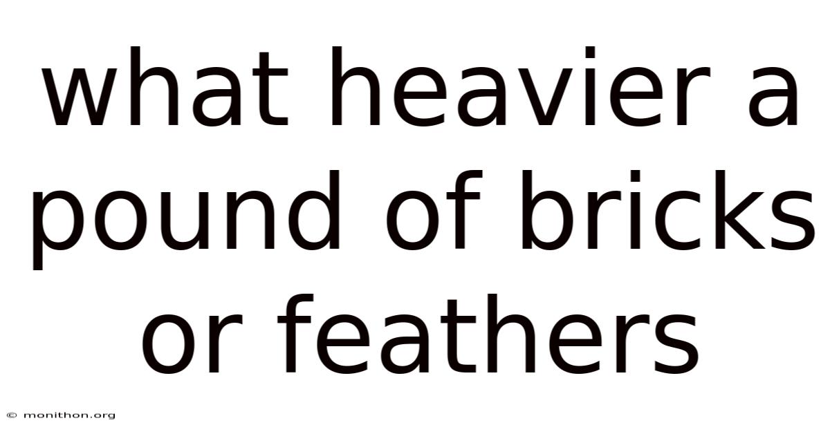 What Heavier A Pound Of Bricks Or Feathers