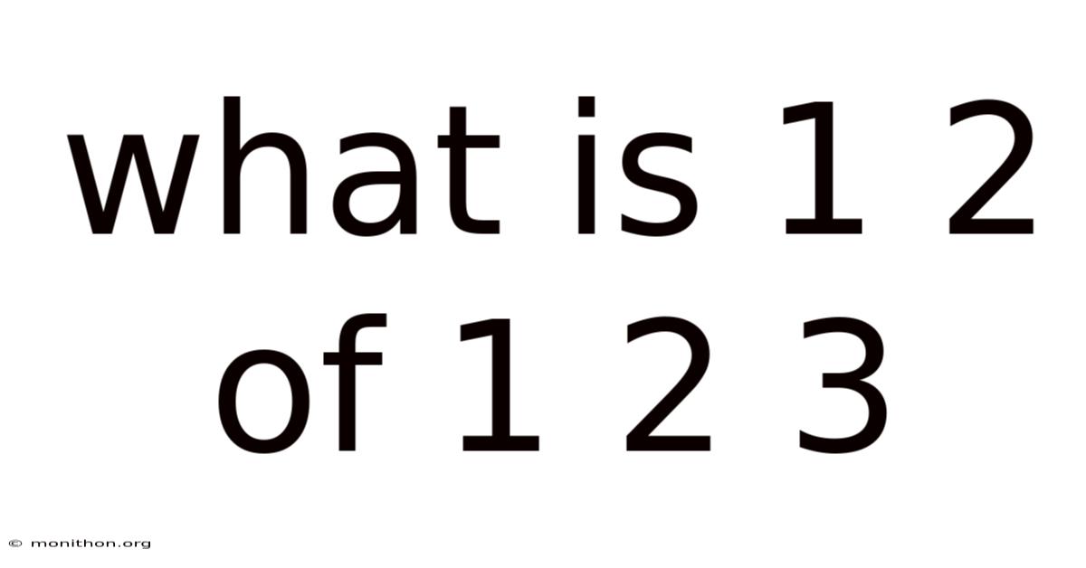 What Is 1 2 Of 1 2 3