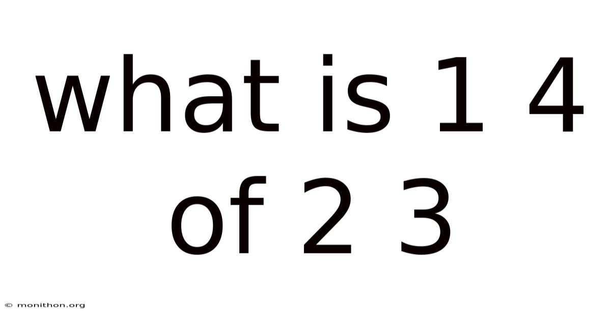 What Is 1 4 Of 2 3