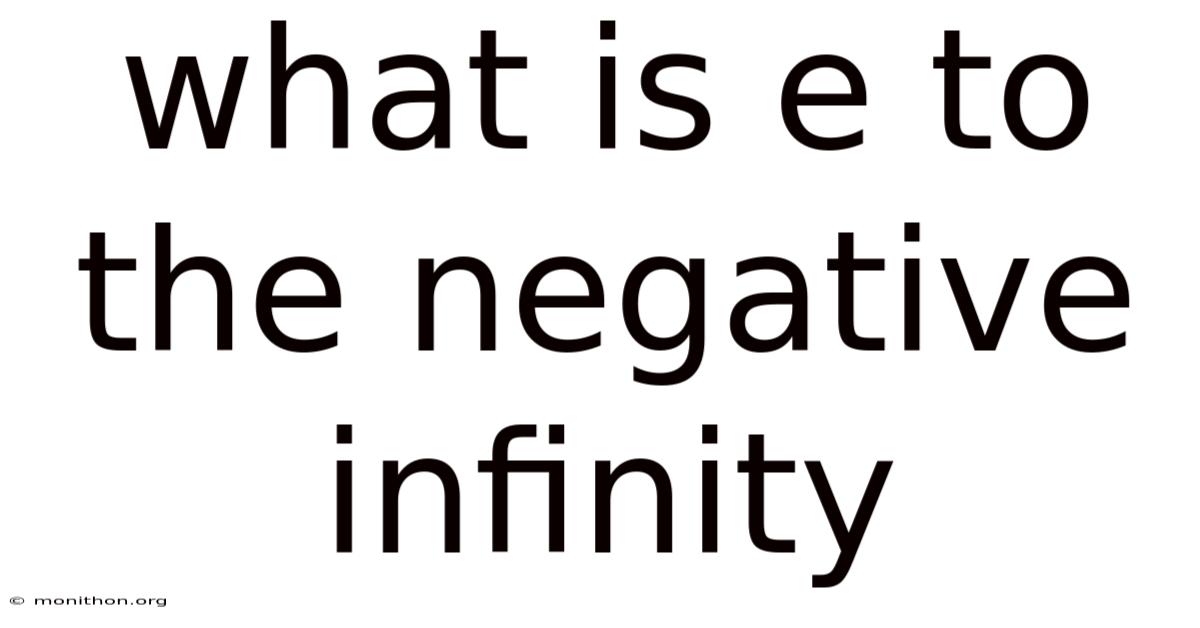 What Is E To The Negative Infinity
