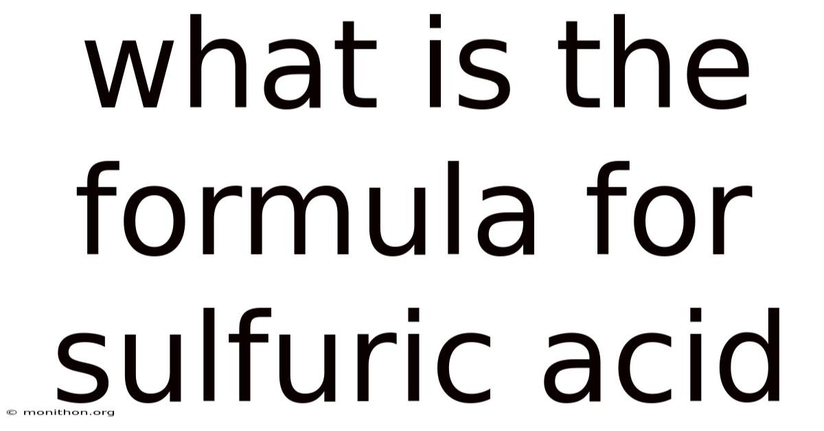 What Is The Formula For Sulfuric Acid