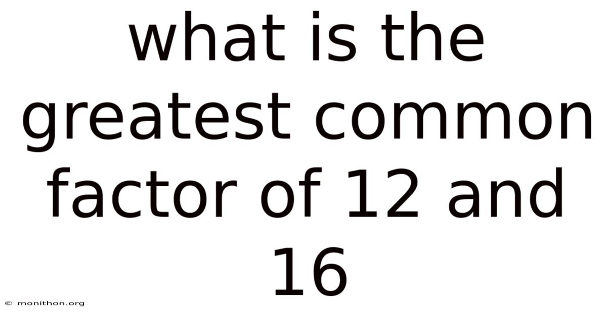 What Is The Greatest Common Factor Of 12 And 16