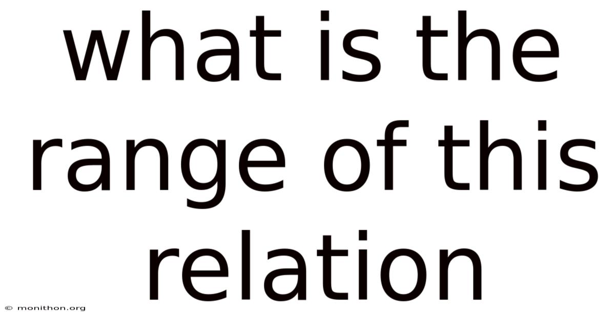 What Is The Range Of This Relation