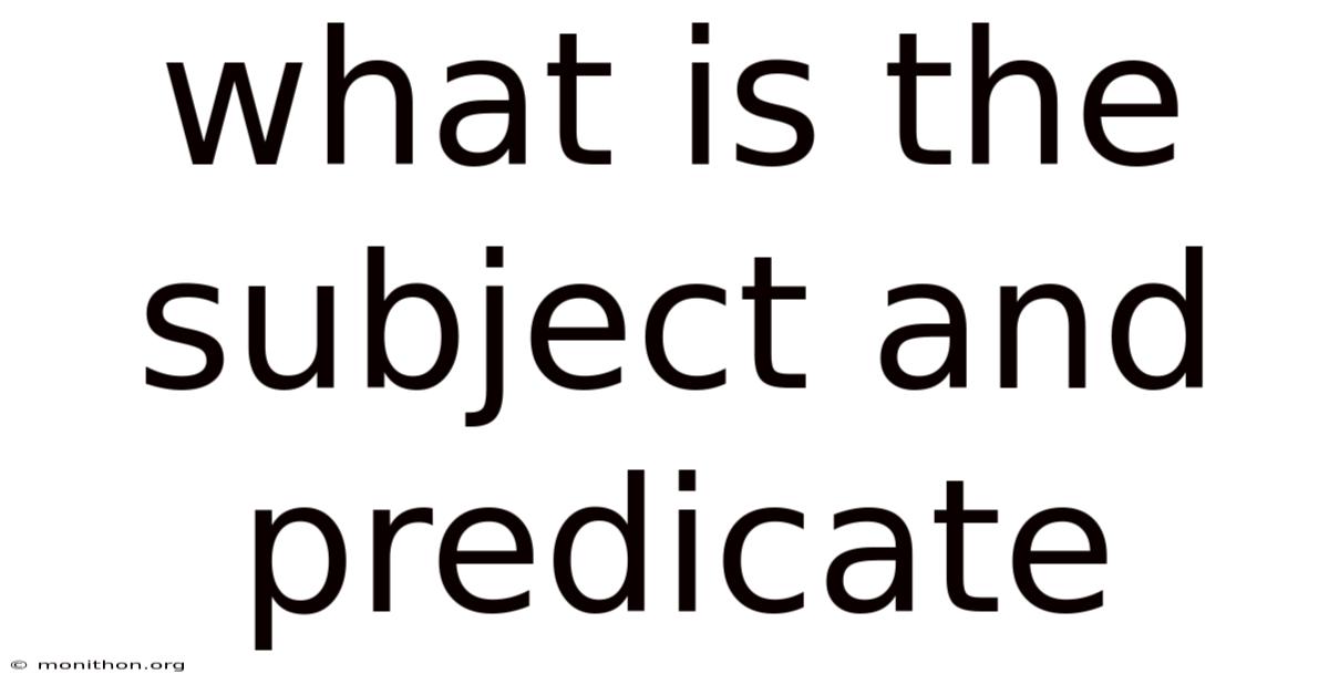 What Is The Subject And Predicate