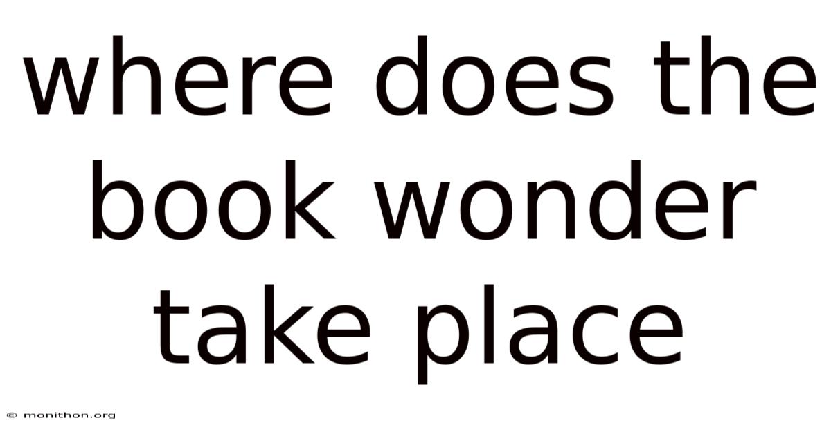 Where Does The Book Wonder Take Place