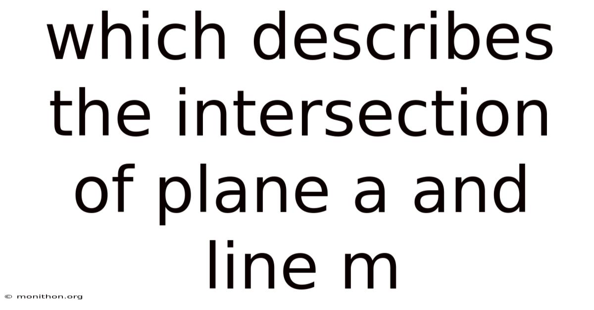 Which Describes The Intersection Of Plane A And Line M