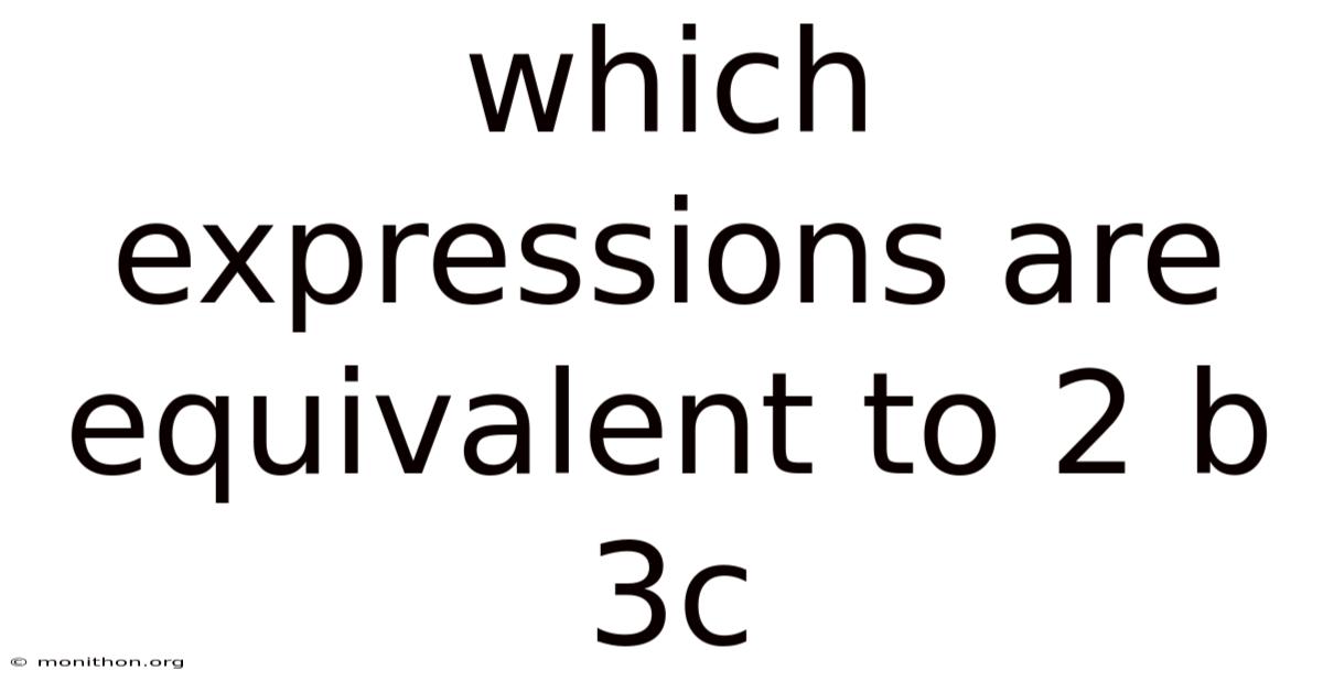 Which Expressions Are Equivalent To 2 B 3c