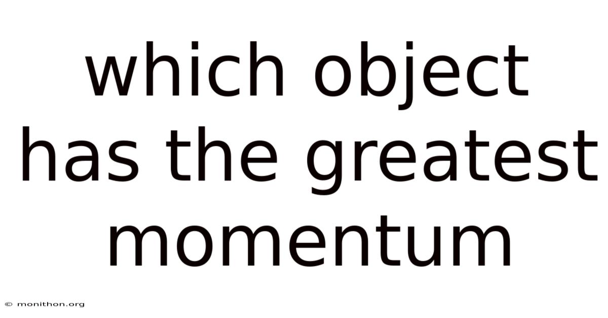 Which Object Has The Greatest Momentum