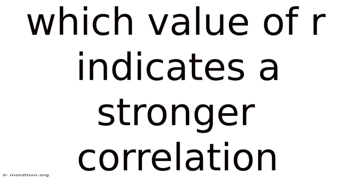 Which Value Of R Indicates A Stronger Correlation